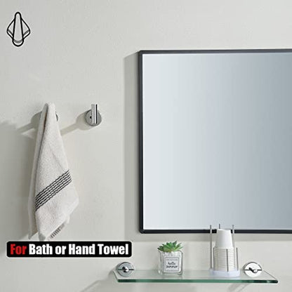 JQK Chrome Bathroom Towel Hook, 304 Stainless Steel Coat Robe Clothes Hook for Bathroom Kitchen Garage Wall Mounted (Pack of 2), TH100-CH-P2 - color: Chrome, size: 2 Pack