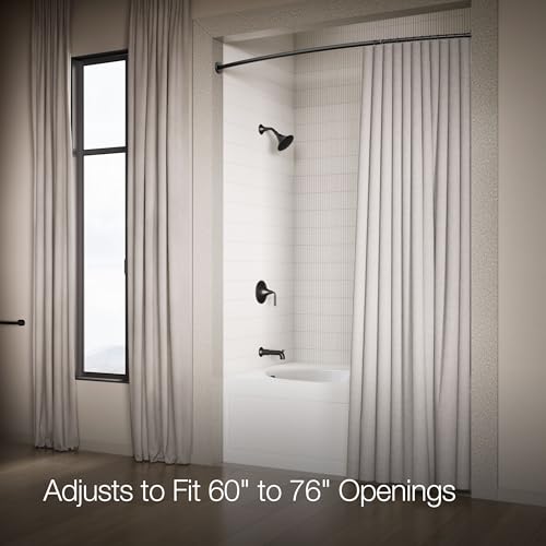Kohler K-9351-BL Expanse Curved Shower Rod, Contemporary Design, Matte Black - color: Matte Black