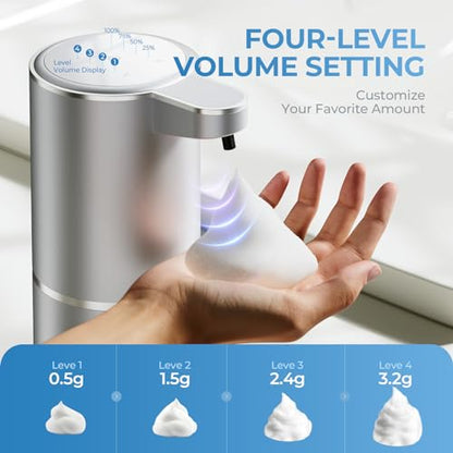 P11 Premium Space Gray Automatic Foaming Hand Soap Dispenser Touchless, Rechargeable Hand Foam Soap Dispenser for Bathroom and Kitchen