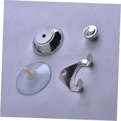 Stainless Steel Glass Squeegee with Zinc Alloy Holder and Flexible Rubber Blade Wall-Mounted Suction Cup Installation Multi-Purpose Window Wiper for Bathroom Car Kitchen and