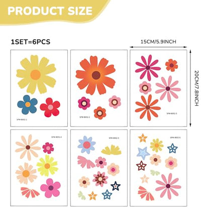 PRATIQUE Non Slip Bathtub Stickers, 6 Pages Flower Star Adhesive Kids Anti Slip Decal Threads for Shower Floor and Bath Tub Decals (Flower) - color: Flower