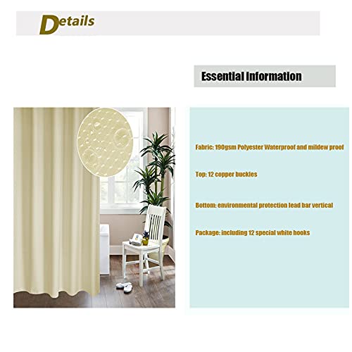 Shower Curtains, 72x72 Inches Waterproof Textured Washable Heavy Duty Fabric Shower Curtain,Minimalist Soft Cloth Chic Hotel Spa Quality Modern Shower Curtain for Bathtub Home Bathroom Farmhouse - color: C