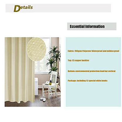 Shower Curtains, 72x72 Inches Waterproof Textured Washable Heavy Duty Fabric Shower Curtain,Minimalist Soft Cloth Chic Hotel Spa Quality Modern Shower Curtain for Bathtub Home Bathroom Farmhouse - color: C