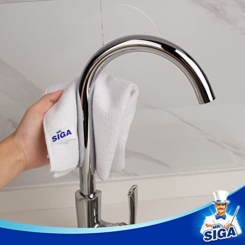MR.SIGA Microfiber Cleaning Cloths, Streak Free Microfiber Towels, 12 Pack | All-purpose microfiber cloths, ultra absorbent, reusable household cleaning towels, White 32 x 32 cm(12.6 x 12.6 inch) - color: White