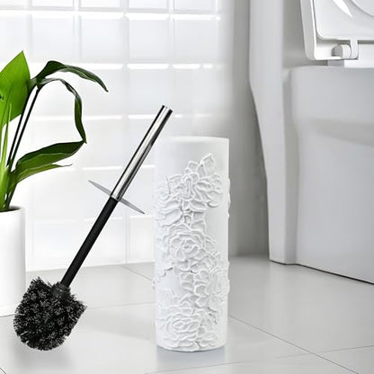Toilet Brush and Holder Set for Bathroom, Stylish and Durable Cleaning Tool with Modern Design, Compact for Efficient Cleaning - style: 3D Floral