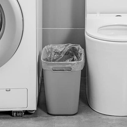 UUJOLY Plastic Small Trash Can Wastebasket, Garbage Container Basket for Bathrooms, Laundry Room, Kitchens, Offices, Kids Rooms, Dorms, 3.5 Gallon, 3.5 Gallon, Grey | Compact Sturdy Garbage Can for Bathroom, Laundry Room, Kitchen, Office, Kids Room, Dorm,