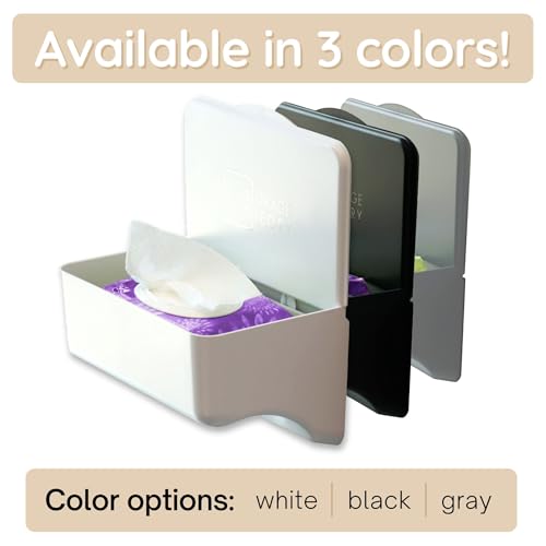 Bathroom Wipes Holder Dispenser with Shelf – Restroom Organizer & Wipe Holder for Bathroom – Tool Free Wall Mounted Baby Wipe Holder White, 1 Pack - color: White 1 Pack