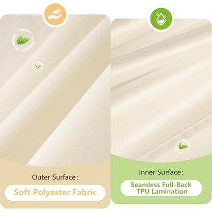Seenus Cream Ruffle Shower Curtain Fabric with Waterproof TPU Backed, 72 x 78 Inch Extra Long French Country Ruched Shower Curtain No Liner Needed, Soft Microfiber Ivory Bath Curtain Washable - color: Ruffled - Cream, size: 72"W x 78"L (Pack of 1)