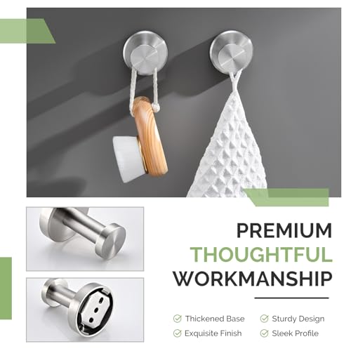 Angle Simple Brushed Nickel Bathroom Towel Hook, Robe Coat Holder, 2 Pack | SUS304 Stainless Steel, Heavy Duty Wall Hook for Clothes Shirt Scarf, Screw Mount - color: Brushed Nickel, size: 2 Pack