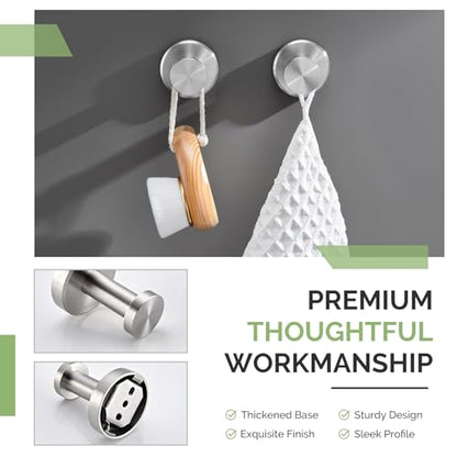 Angle Simple Brushed Nickel Bathroom Towel Hook, Robe Coat Holder, 2 Pack | SUS304 Stainless Steel, Heavy Duty Wall Hook for Clothes Shirt Scarf, Screw Mount - color: Brushed Nickel, size: 2 Pack