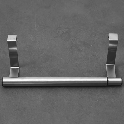GLEAVI 2pcs Stainless Steel Stretch Towel Bars Adjustable Over Cabinet Door Hand Towel and Dish Cloth Holders Kitchen and Bathroom Rack Organizer