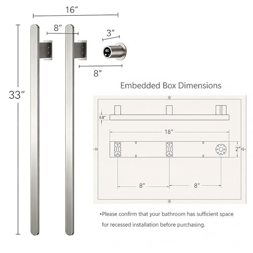 Bathroom Heated Towel Rack,Brushed Nickel Towel Warmer,2Bars, 110V | Smart Touch Control, Wall Mounted, Concealed Hardwired, Stainless Steel, Dry Towels in Modern Bathrooms, Space-Saving Design - color: Brushed Nickel-2 Bars