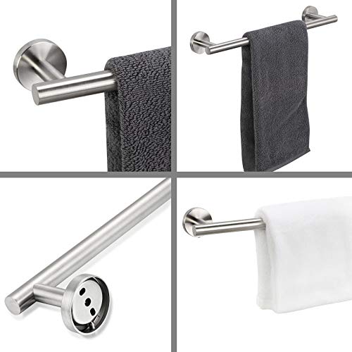 4 Pieces Bathroom Hardware Set-Towel Ring-Toilet Paper Roll Holder-Towel Hooks-Towel Bar Sets Heavy Duty SUS 304 Stainless Steel Wall Mount Bathroom Accessories,9100PC Polished Chrome - color: Brushed Nickel-4