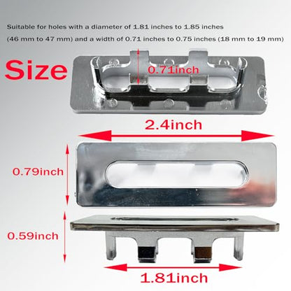 2 Pack Plastic Sink Basin Overflow Trim Rectangle Drain Cap Bathroom Sink Trim Overflow Cover Insert in Hole Round Caps for Kitchen Bathroom