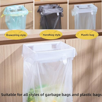 Foldable Trash Bag Holder, 2026 New Wall Mounted Foldable Kitchen Trash Can Cabinet, Garbage Bag Hanger Racks with Fixing Snap, Space Saving No Drill Collapsible Hanger for Kitchen Cabinet, Toilets