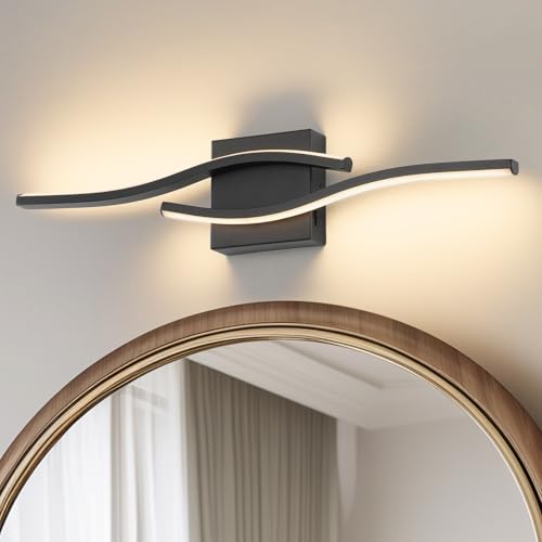 Joossnwell Vanity Light for Bathroom Lighting Fixtures Over Mirror Black Dimmable 5CCT Vanity Lighting Fixture Modern Bath Vanity Lights Bar 23 Inch Led Bathroom Sconces - color: Black, size: 23 inch long