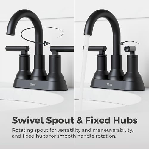 Pfister Capistrano Bathroom Sink Faucet, 4-Inch Centerset, 2-Handle, 3-Hole, NSF Certified, Spot Defense Matte Black Finish, LF048CSOSDB (Pack of 3) - color: Spot Defense Matte Black, size: 3 Pack