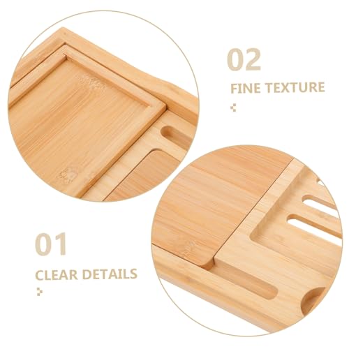 Ciieeo Elegant Bamboo Bathtub Rack Expandable Storage Tray Shower Tray Toiletries Holder Phone Stand Organize Your Bathroom Space