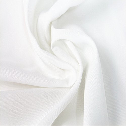 EurCross Shower Curtain Liner 72 x 80 inches Long, Water-Repellent Weighted Bottom Solid White Fabric Shower Curtain for Bathroom - color: White, size: 72"W x 80"L (Pack of 1)