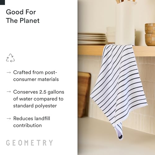 GEOMETRY Kitchen Tea Towels - Quick Dry Microfiber Dish Towels for Kitchen Linen Breeze, 18" x 30" 2 Pack - color: Linen Breeze, style: Kitchen Towel - Double
