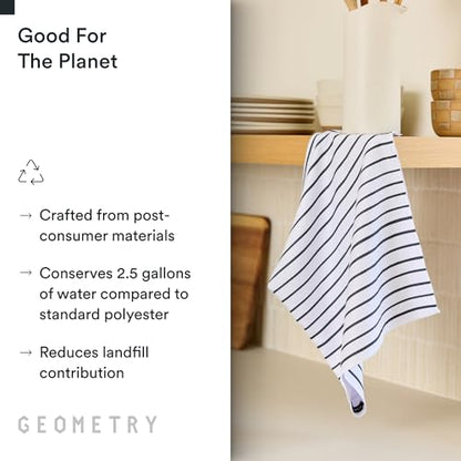 GEOMETRY Kitchen Tea Towels - Quick Dry Microfiber Dish Towels for Kitchen Linen Breeze, 18" x 30" 2 Pack - color: Linen Breeze, style: Kitchen Towel - Double