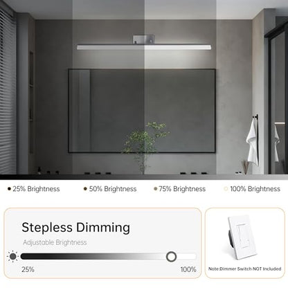 48 inch Bathroom Vanity Light, LED Modern Bathroom Light Fixtures Over Mirror, Dimmable 46W 5000K Cool White Vanity Lighting Fixture, Brushed Nickel Adjustable Vanity Light Bar-UL Certified - color: Cool White 5000K, size: 48 inch