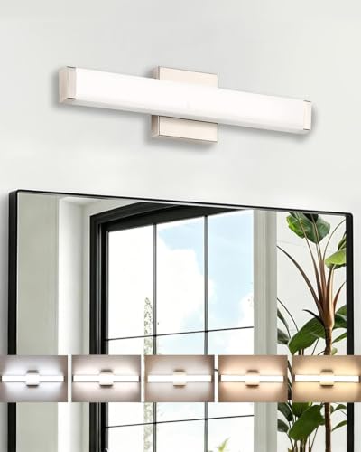 16" LED Bathroom Vanity Light, 10W 5CCT Dimmable, Brushed Nickel | Wall Bar Light, Rust & Moisture Resistant, Dimmable 2700K-5000K, Energy-saving, moisture-proof, Dresser Bathroom over Mirror - color: Brushed Nickel, size: 16in 5CCT