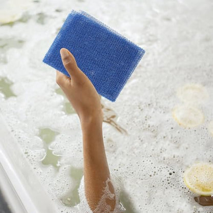 2pcs African Exfoliating Bath Washcloth Back Scrubber Skin Exfoliating Net for Shower Body Cleansing, Practical Bathroom Sponge Set with Blue and Black Colors