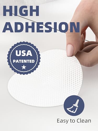 Secopad 24PCS Round Non Slip Bathtub Stickers with Scraper, White | Original Large Anti-Slip Treads, Comfortable PEVA Material, Strong Adhesive, Easy to Use, For Bath Tubs, Showers & Stairs - color: White