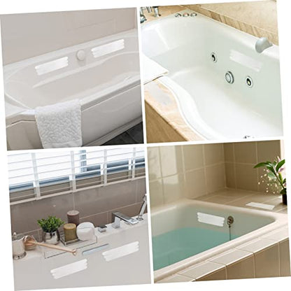 6pcs Slip Shower Stickers Transparent Bath Strips for Bathtubs Floors Stairs and Showers Adhesive Skid Treads - size: 6 pcs