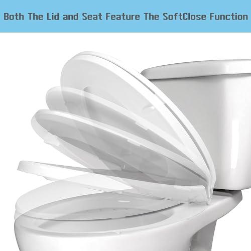 SS114 Toilet Seat Replacement Compatible with TOTO, Elongated Soft Close | Toilet Seat for SS154/SS204/SS214/SS224, Transitional Heavy Duty Oval Toilet Seats, 2-Pack Toilet Bolts and Nuts, White - style: Heavy Duty Elongated
