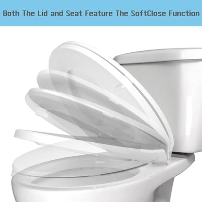 SS114 Toilet Seat Replacement Compatible with TOTO, Elongated Soft Close | Toilet Seat for SS154/SS204/SS214/SS224, Transitional Heavy Duty Oval Toilet Seats, 2-Pack Toilet Bolts and Nuts, White - style: Heavy Duty Elongated