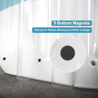 EurCross 9G Clear Shower Curtain Liner 72 x 78 inches Long with 5 Magnet Weights, Heavy Duty Weighted Premium PEVA Plastic Shower Curtain Liner for Bathroom, Without Hooks - color: Clear, size: 72"W x 78"L (Pack of 1)