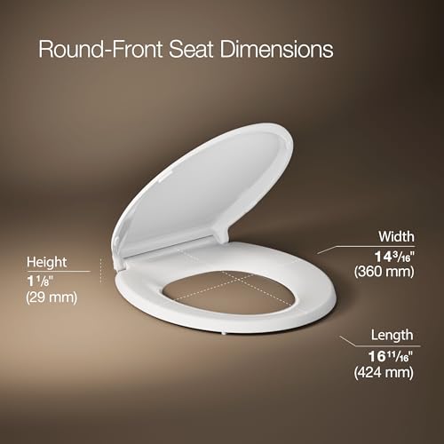 KOHLER 4639-RL-0 Cachet ReadyLatch Round Toilet Seat Soft Close, White - color: White, size: Round