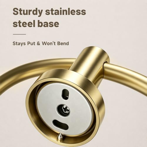 Toilet Paper Holder and Hand Towel Ring Bathroom Set | Brushed Gold,Stainless Steel,Wall Mount,Bathroom Accessories,Hand Towel Ring and Toilet Paper Holder Set,Easy to install - color: Brushed Gold