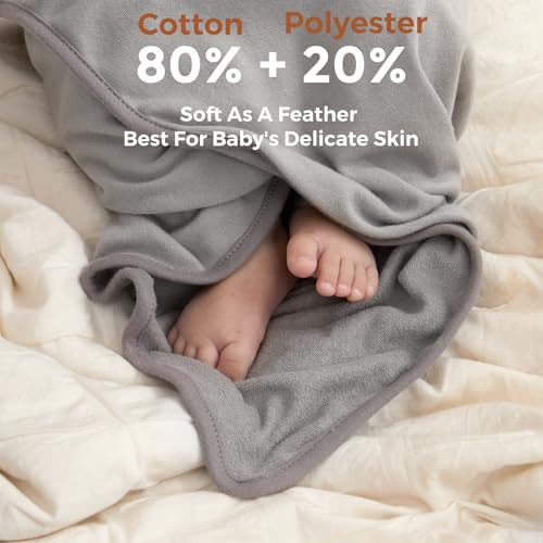 Momcozy Baby Towel, 5pcs Baby Bath Towel Set，Soft&Breathable，Elephant - color: Grey