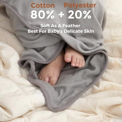 Momcozy Baby Towel, 5pcs Baby Bath Towel Set，Soft&Breathable，Elephant - color: Grey