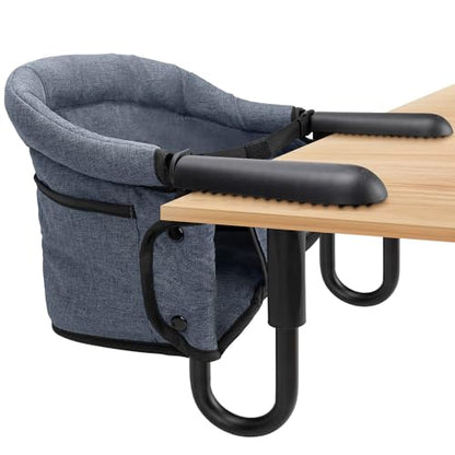 Hook-On High Chairs - Portable & Foldable for Babies 6-36 Months, Family & Travel Use with Carry Bag (Grey) - color: Grey