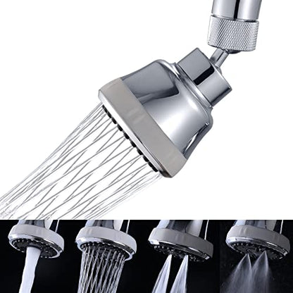 4 Spray Modes Faucet Aerator,360 Degree Faucet Sprayer Attachment,Big Angle Kitchen Faucet Aerator,Swivel Faucet Extender,Sink Sprayer Attachment for faucet,55/64 inch Female Thread (Chrome) - color: Chrome