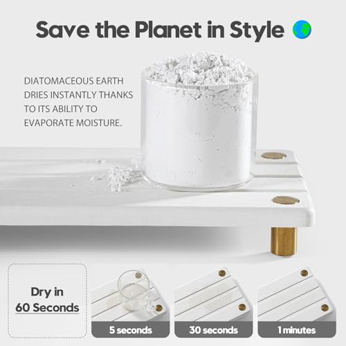Instant Dry Sink Caddy Kitchen Sink Organizer, Quick Drying Diatomaceous Earth Stone Sink Tray Sponge Holder Soap Dish, Bathroom Countertop Vanity Dispenser Toothbrush, Gold White, 10" x 4" - color: 1. Gold - White, size: 10" x 4" x 1"