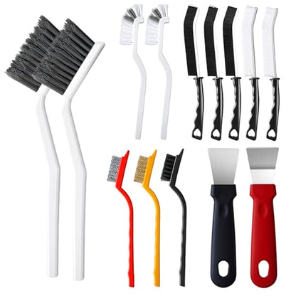 14Pcs Crevice Cleaning Brush Set, V Shape Grout Cleaner Brush for Deep Cleaning Gap, Hard Bristle Scrub Brushes Tools, Cleaning Supplies for Household Use, Bathroom, Kitchen, Toilet, Window