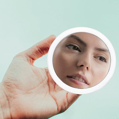 NOLITOY Magnifying Makeup Mirror with Suction Cup White Round Edge Cosmetic Mirror Φmm for Bathroom and Bedroom Easy Mounting Practical for Daily Skin Care and Personal Grooming