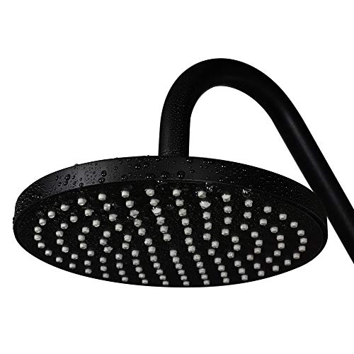 PULSE ShowerSpas Kauai III Matte Black Rain Shower Head with Handheld Spray - 2.5 GPM, 8" Showerhead, 5-Function HandShower, Adjustable Slide Bar - Shower Heads with Handheld Spray Combo - color: Matte Black, size: 2.5 Gallon Per Minute