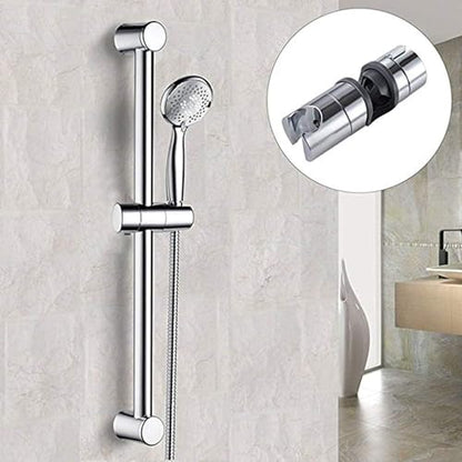 Adjustable Shower Head Holder for Slide Bar 18-25MM, ABS Chrome | Universal 18-25MM O.D. Rail Head Bracket Holder for Slider Clamp Bathroom Replacement 360 Degree Rotation Sprayer Holder