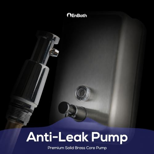Commercial Soap Dispenser Wall Mount, 304 Stainless Steel & Solid Brass Pump Core, Industrial Grade Hand Soap Dispenser with Corrosion-Proof Lining for Bathrooms & Kitchens, 37oz/1100ml ADA Compliant - style: Vertical