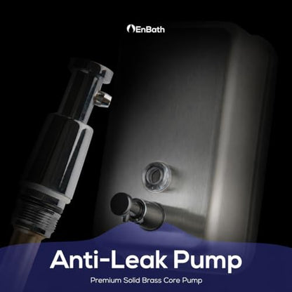 Commercial Soap Dispenser Wall Mount, 304 Stainless Steel & Solid Brass Pump Core, Industrial Grade Hand Soap Dispenser with Corrosion-Proof Lining for Bathrooms & Kitchens, 37oz/1100ml ADA Compliant - style: Vertical