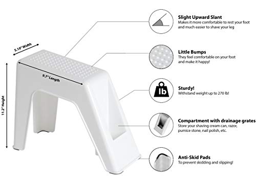 Demi's Home Shower Foot Rest - Pedicure Foot Rest - Grey - (Supplies Not Included) - color: Grey