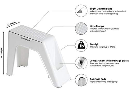 Demi's Home Shower Foot Rest - Pedicure Foot Rest - Grey - (Supplies Not Included) - color: Grey