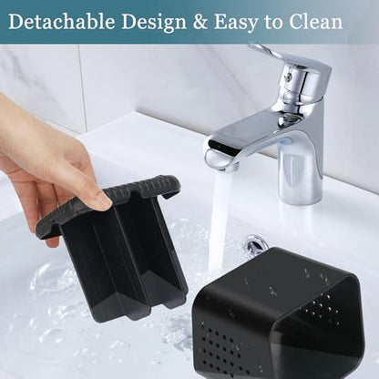 PARKMANI Black Toothbrush Holders for Bathrooms, Kids Electric Toothbrush and Toothpaste Holder, 4 Slots Tooth Brush Holder for Bathroom Countertop Organizer (Black) - color: Black