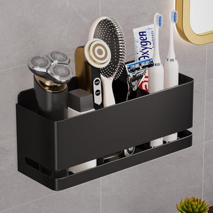 Electric Toothbrush Holder, Toothbrush Holders wall Mounted，3 Slot | Aluminum toothbrush holder, drill-free, 3-slot storage; suitable for use in bathrooms, kitchens, and studies. - size: Three slot